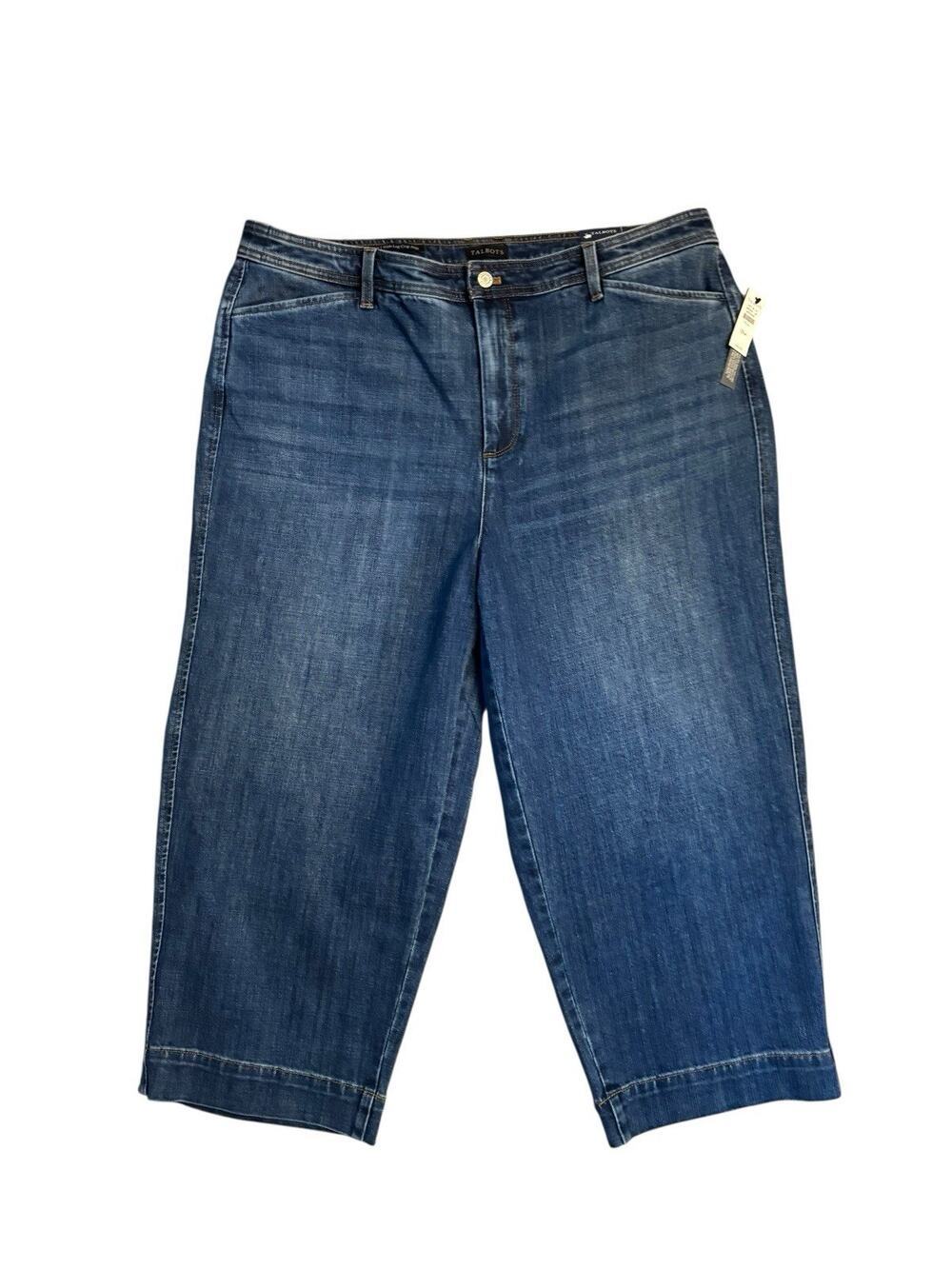 Talbots Jeans Womens Plus 18W Flawless High Waist Wide Crop Jeans NEW NWT